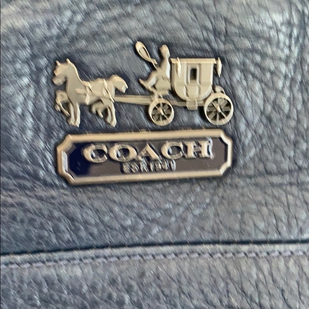Blue coach purse well used.
